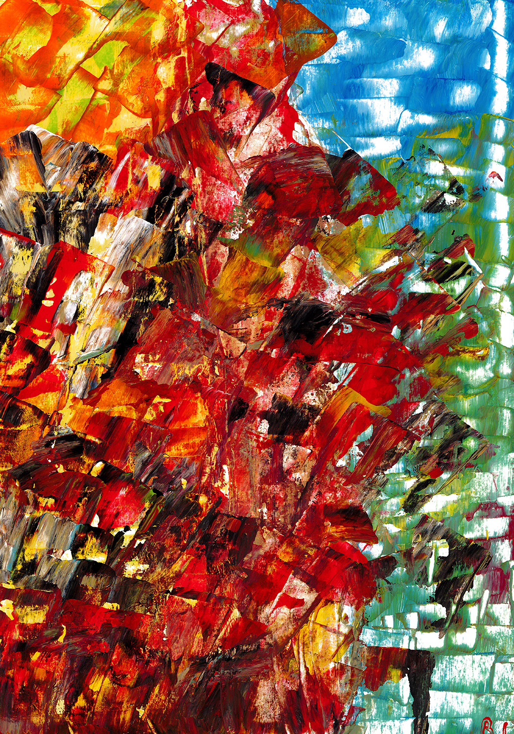 Renate Lach | Mystischer Ort | 2007 | Acryl auf Kunstdruckpapier | 30x40 cm