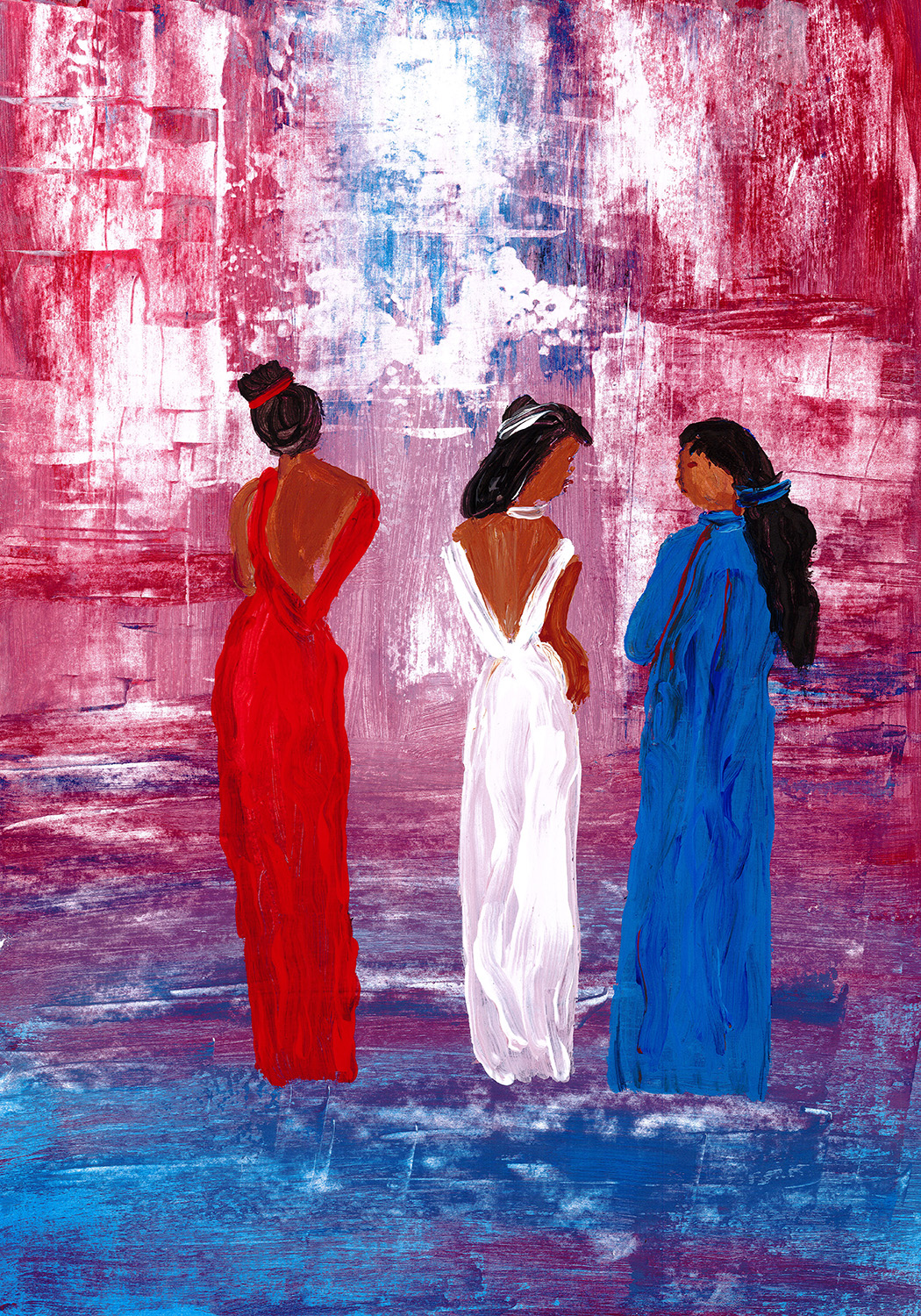 Renate Lach | Vorfreude | 2008 | Acryl auf Kunstdruckpapier | 30x40 cm