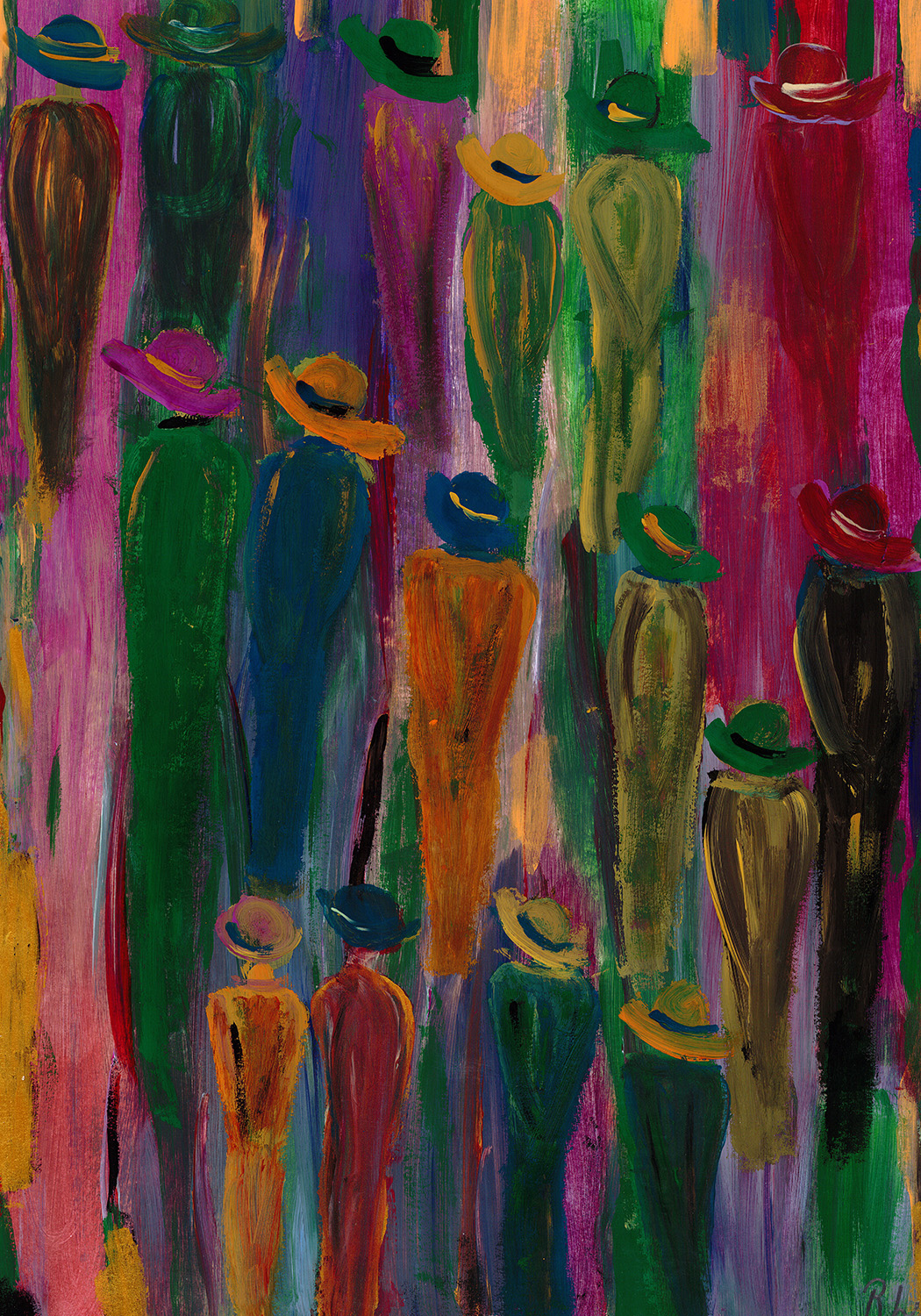 Alle gleich | 2011 | Acryl auf Kunstdruckpapier | 30x40 cm | 320 €