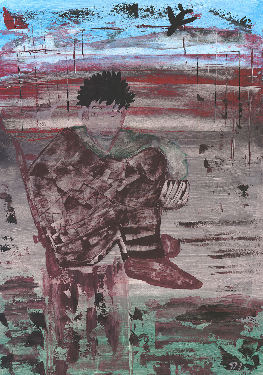 Renate Lach | Krieg ist immer Sinnlos | 2024 | Acryl auf Malkarton | 40x60 cm